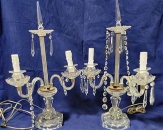 579 - Pair of Prism Candelabras - AS IS