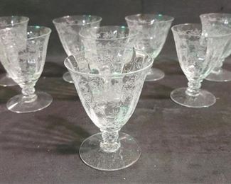 586 - Fostoria "Chintz" Juice Glasses - 8pcs 4" 