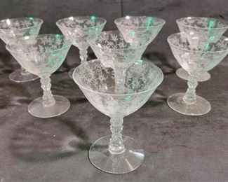 589 - Fostoria "Chintz" Sherbets - 8 pcs 4.5 tall