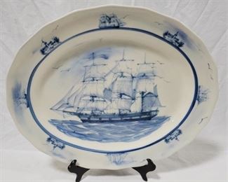 598 - Oxney Green Hand Decorated Platter 17.75" x 15"