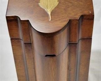 601 - Mahogany slant top tea box 9.5" x 5.5" x 6"