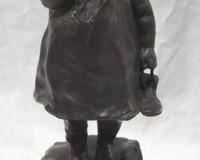 610 - Bronze Statue of Lil Girl signed by Juan Clara
