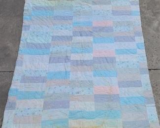615 - Quilt - 60" x 71" - worn w/ some holes