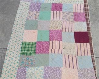 617 - Quilt - 63" x 88" - worn