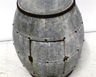 649 - Galvanized Water Barrel w/ Spout 16 x 18