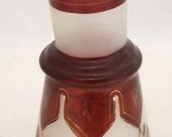 894 - Cranberry & frosted glass vase 11 1/4" tall