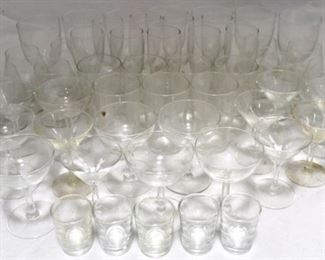 924 - Large group etched stemware