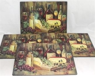 944 - 4 Wine bottle rigid placemats 12 x 16