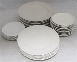 948 - 32 Pc set white china plates