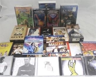 949 - Assorted VHS, DVDs, Blu-Ray & CDs