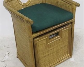 1204 - Bamboo Chair w/ Cushions 25" x 22" x 20.5"