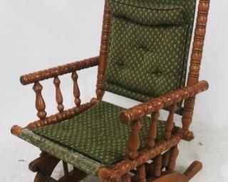 1211 - Vintage Platform Rocking Chair 42" x 21" x 29.5"