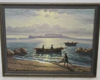 1232 - Oil on Board signed 14" x 17.5"