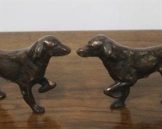 1261 - Pair of Bronze Dog Figures - 6.5" tall