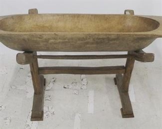 1286 - Wood Dough Bowl w/ Stand 28" x 20' x 50