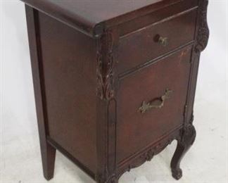 1296 - Mahogany carved bedside stand 30" x 19" x 14"
