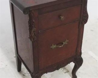 1300 - Carved mahogany bedside stand 30" x 19" x 14"