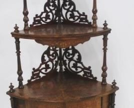 1302 - Pierce carved Victorian corner etagere 58" x 32" x 19.5"