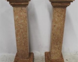 1304 - Pair Marble Pedestals 42" x 12"