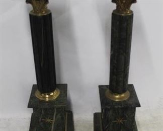 1305 - Pair Marble Pedestals 39" x 10"