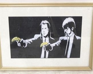 1349 - Pulp Fiction framed print by Banksy 27 x 20