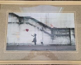1350 - Girl with balloon framed print by Banksy 19 x 28