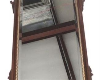 1360 - Chippendale Mahogany shell adorned wall mirror 42 1/2 x 21