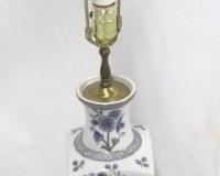 1363 - Blue & white Oriental porcelain lamp 30 1/2" tall