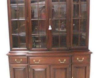 
1365 - Link-Taylor mahogany breakfront cabinet 81 1/2 x 55 1/2 x 18