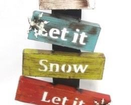 
1371 - Let it snow metal Christmas tree decor 34 x 17 x 8
