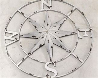 1374 - White 24" metal compass star