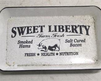 1382 - Metal Sweet Liberty handled tray 12 x 21
