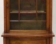 2566 - English Edwardian inlaid one door curio 73 1/2 x 26 x 14 1/2
