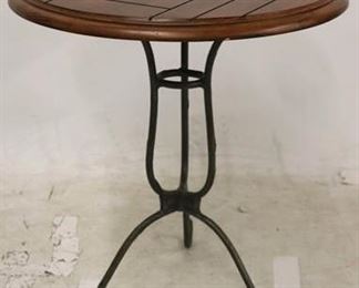 2570 - Iron base round table 22 x 20 1/2
