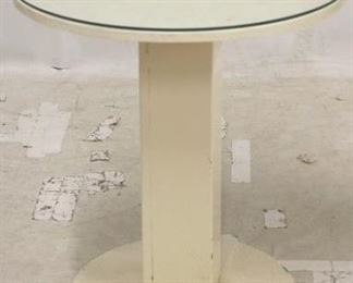 2583 - Painted round table - glass top 26 1/2 x 24
