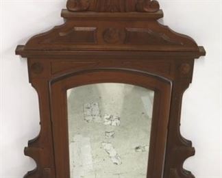 2589 - Walnut Victorian carved mirror 30 1/2 x 32

