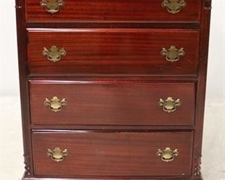 2619 - Mahogany bracket foot 4 drawer chest 45 1/2 x 34 x 20
