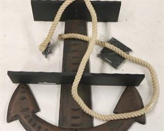 2634 - Wooden anchor wall shelf - AS IS no screws, needs to assembled
