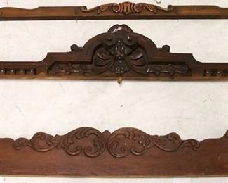 2651 - 3 Pieces vintage carved backsplashes Longest 43" long
