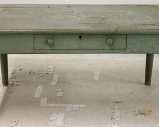 2660 - Primitive 6 board top farmhouse table with drawer 26 x 51 x 34
