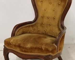 2669 - Victorian tufted back parlor chair 39 1/2 x 22 1/2 x 19 1/2
