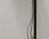 2674 - Adjustable arm floor lamp, shade as is 58 1/2" tall
