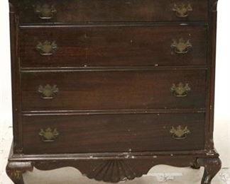 2682 - Maddox Queen Anne 4 drawer chest, carved skirt 38 x 37 x 20

