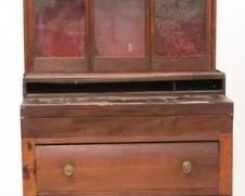 2683 - Two part bookcase top secretary - flip out 72 x 29 1/2 x 16 1/2 1 glass need to be caulked
