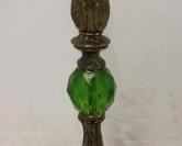 2686 - Vintage smoking stand w/ green glass ashtray top 20" tall
