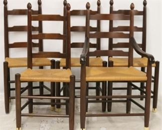 2687 - Matching set of 5 ladder back chairs 37 x 20 1/2 x 17
