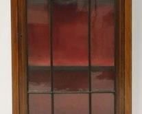 2694 - English inlaid 1 door curio with backsplash 55 x 21 1/2 x 12 1/2
