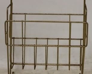 2699 - Brass mid-century magazine rack 17 x 14 x 9 1/2
