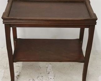 2711 - Mahogany 2 tier side table 24 x 24 x 14
