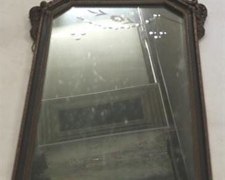 2763 - Vintage etched & carved wall mirror 33 x 18
